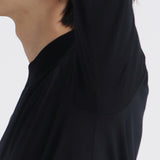Wool Tailored Mock Neck Long Sleeve T-shirt Color: Navy