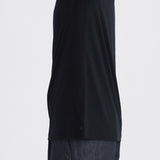 Wool Tailored Mock Neck Long Sleeve T-shirt Color: Navy