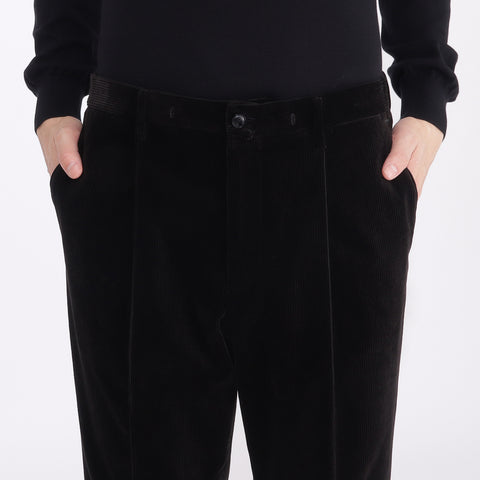 SUVIN PLATINUM Corduroy Easy Trousers Color: Black