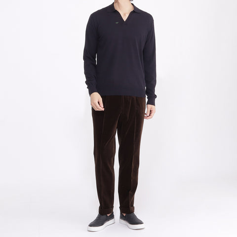 SUVIN PLATINUM Corduroy Easy Trousers Color: Brown
