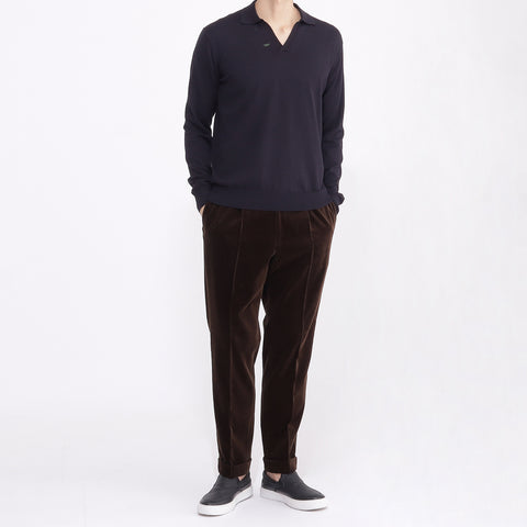 SUVIN PLATINUM Corduroy Easy Trousers Color: Brown