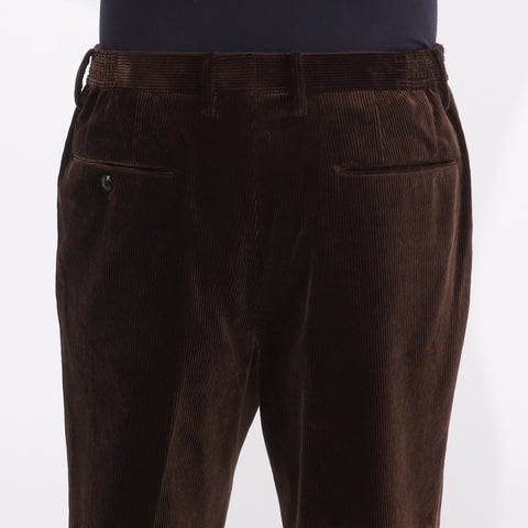 SUVIN PLATINUM Corduroy Easy Trousers Color: Brown