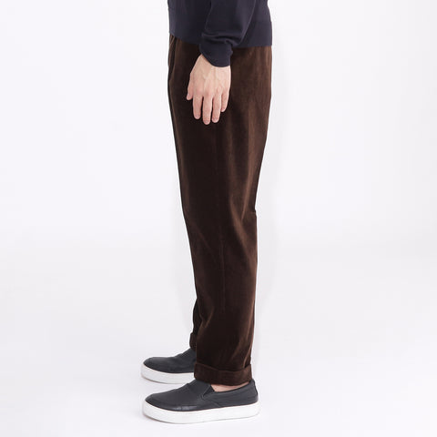 SUVIN PLATINUM Corduroy Easy Trousers Color: Brown