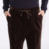 SUVIN PLATINUM Corduroy Easy Trousers Color: Brown