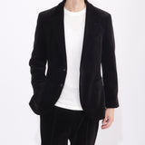 SUVIN PLATINUM Corduroy Tailored Jacket Color: Black