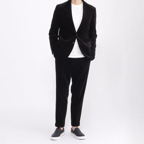 SUVIN PLATINUM Corduroy Tailored Jacket Color: Black