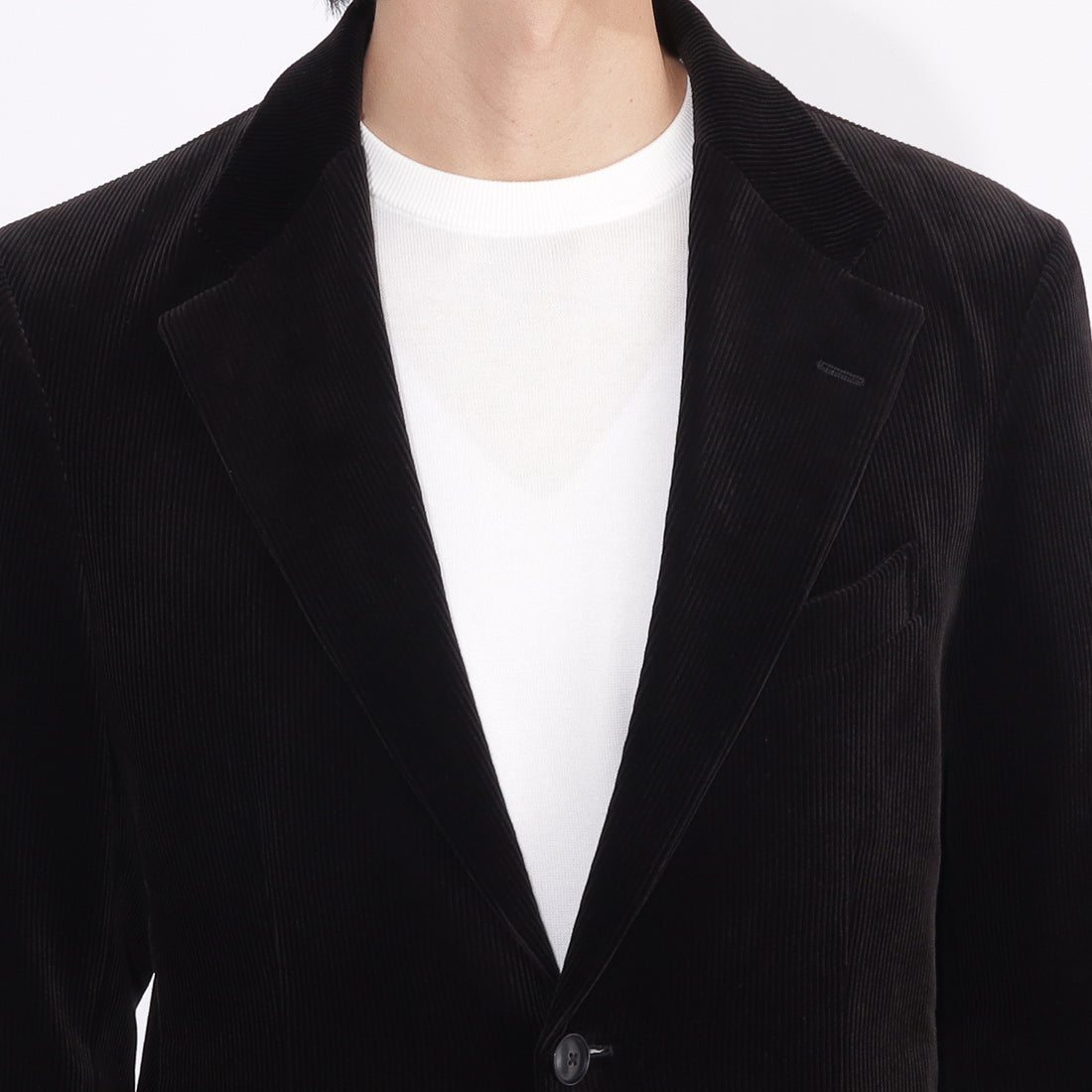 SUVIN PLATINUM Corduroy Tailored Jacket Color: Black