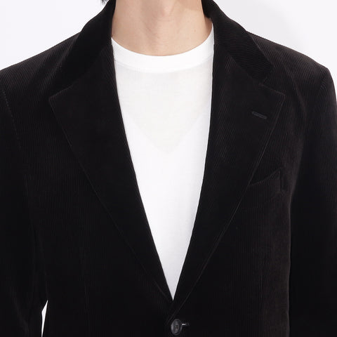 SUVIN PLATINUM Corduroy Tailored Jacket Color: Black