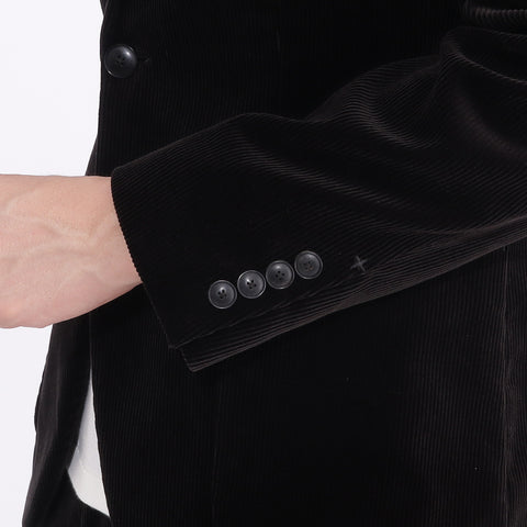 SUVIN PLATINUM Corduroy Tailored Jacket Color: Black