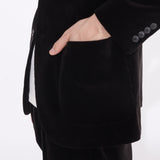 SUVIN PLATINUM Corduroy Tailored Jacket Color: Black