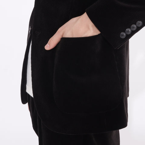 SUVIN PLATINUM Corduroy Tailored Jacket Color: Black