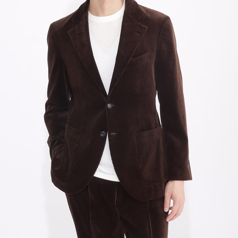 SUVIN PLATINUM Corduroy Tailored Jacket Color: Brown