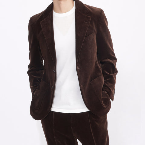 SUVIN PLATINUM Corduroy Tailored Jacket Color: Brown