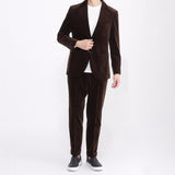 SUVIN PLATINUM Corduroy Tailored Jacket Color: Brown