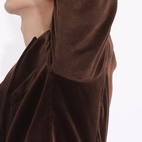 SUVIN PLATINUM Corduroy Tailored Jacket Color: Brown