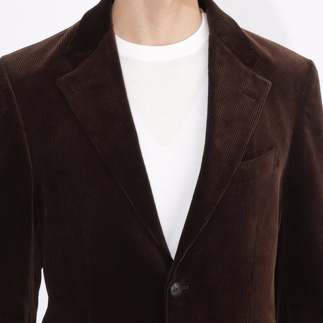 スビンプラチナムコーデュロイ テーラードジャケット ブラウン