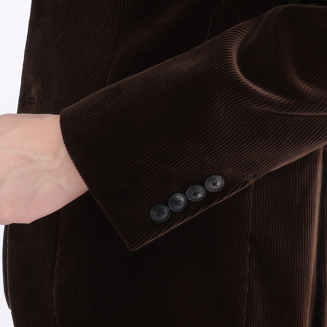 SUVIN PLATINUM Corduroy Tailored Jacket Color: Brown
