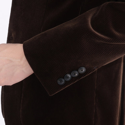 SUVIN PLATINUM Corduroy Tailored Jacket Color: Brown