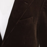 SUVIN PLATINUM Corduroy Tailored Jacket Color: Brown