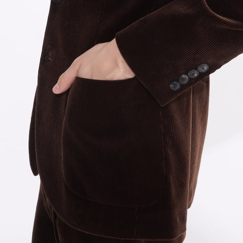 SUVIN PLATINUM Corduroy Tailored Jacket Color: Brown