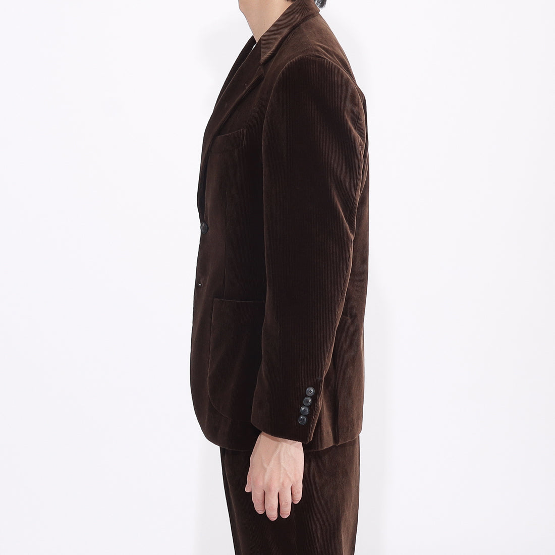 SUVIN PLATINUM Corduroy Tailored Jacket Color: Brown