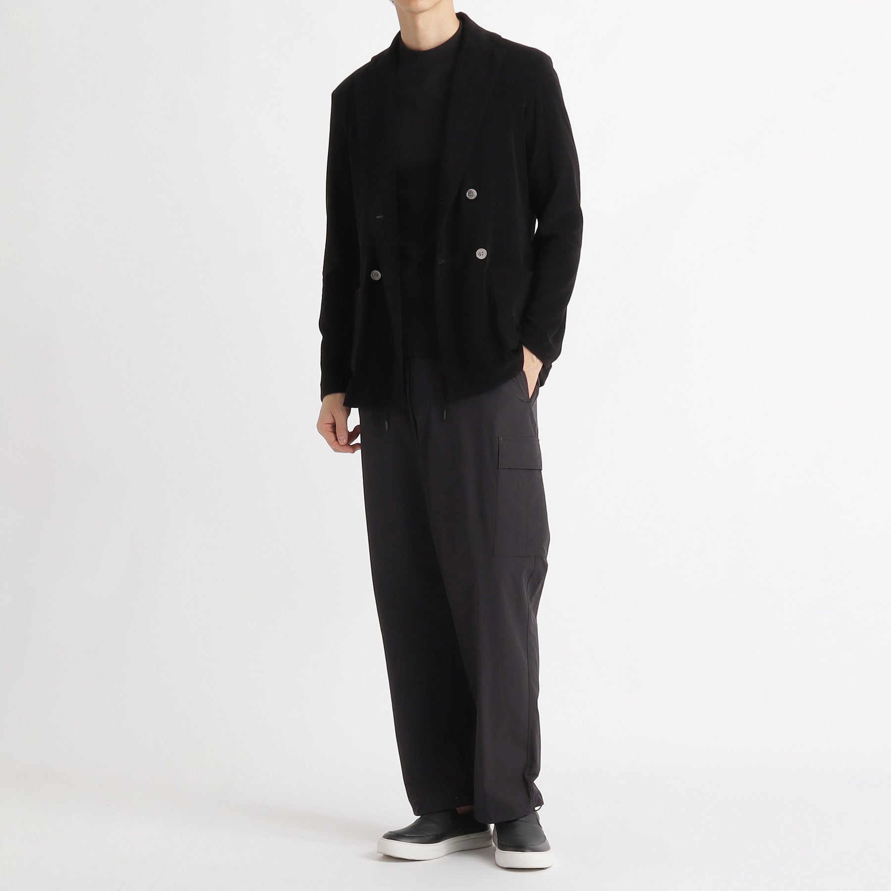 Micro Pile  Cardigan Double Jacket Color: Black