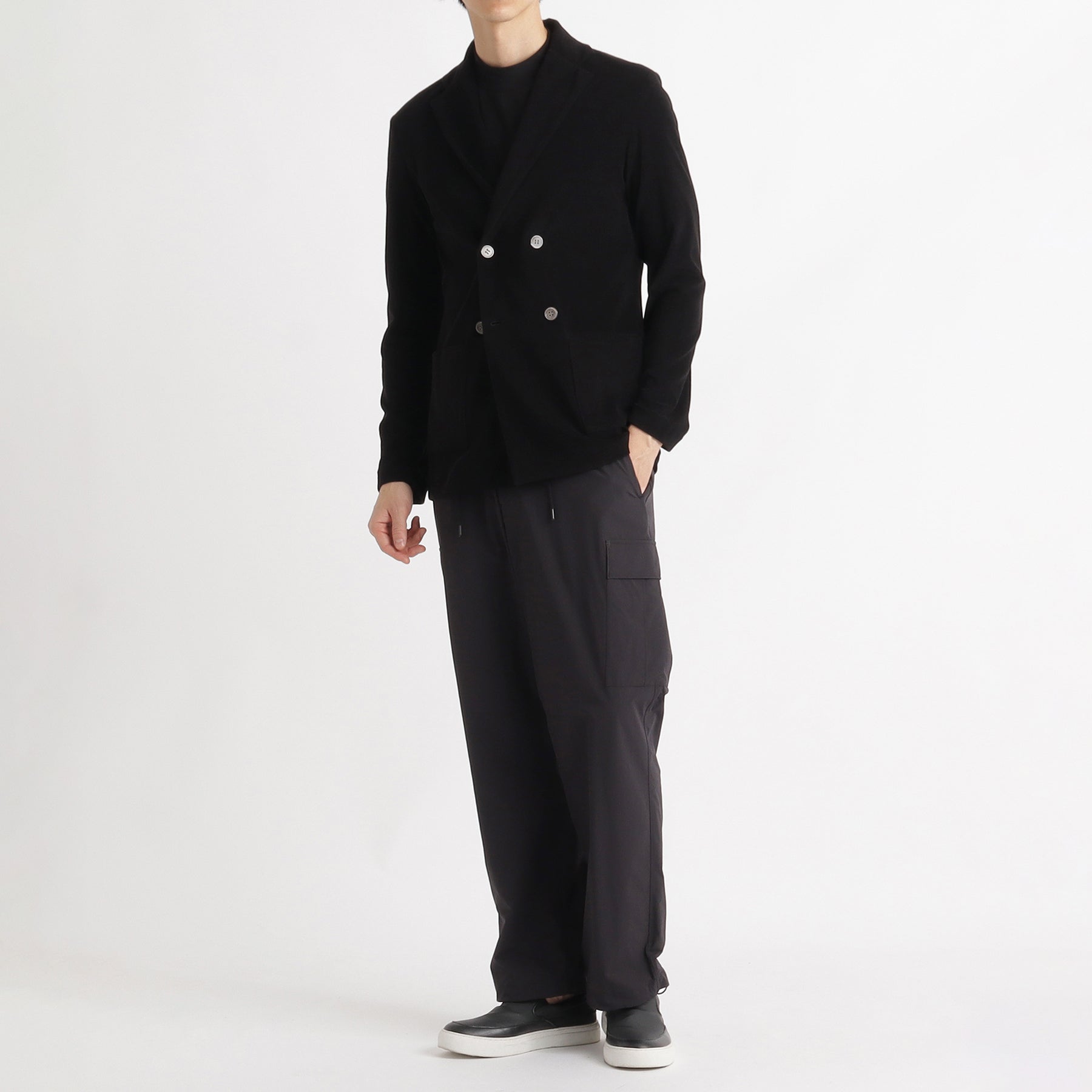 Micro Pile  Cardigan Double Jacket Color: Black