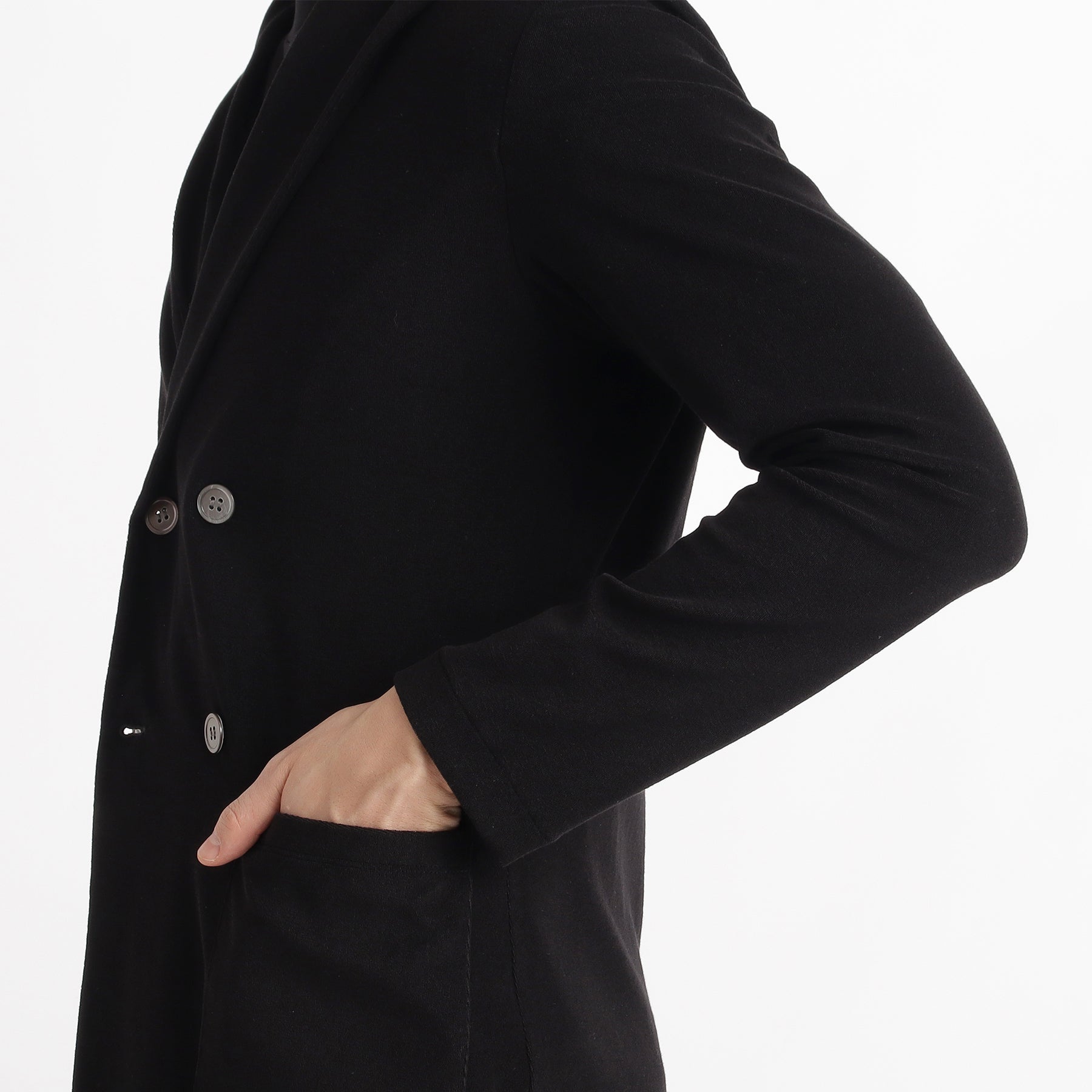 Micro Pile  Cardigan Double Jacket Color: Black