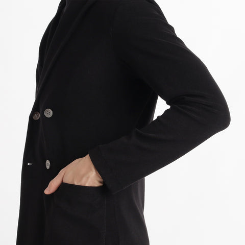 Micro Pile  Cardigan Double Jacket Color: Black
