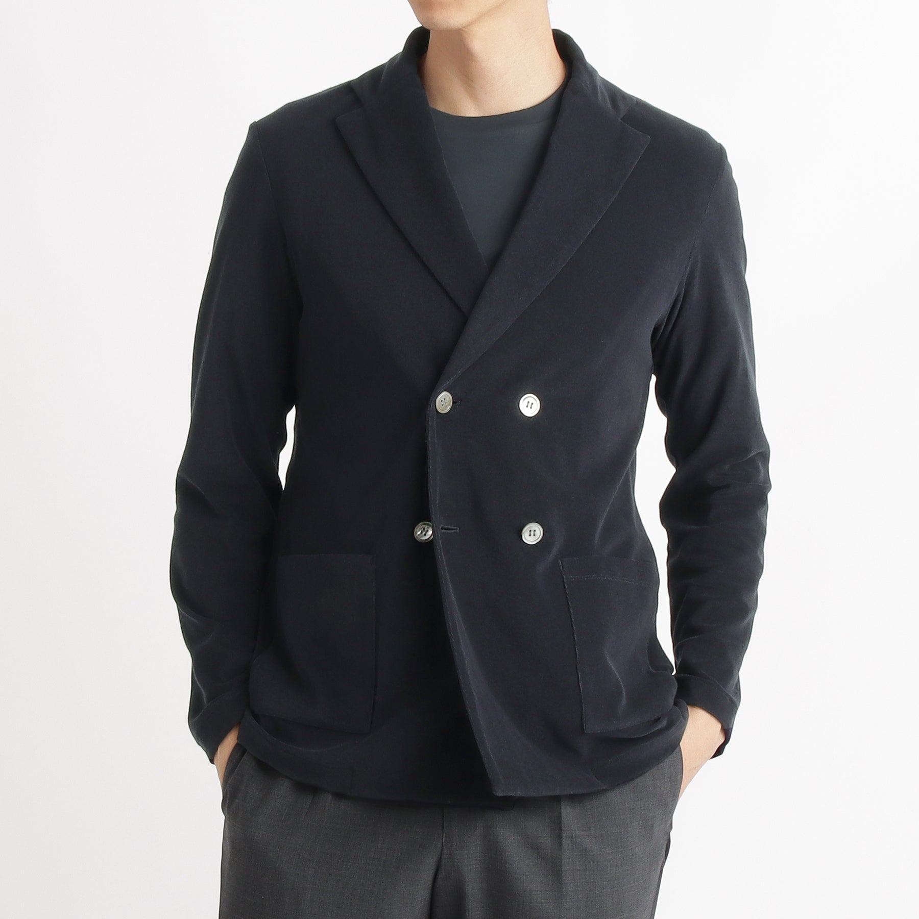 スビンプラチナムマイクロパイル カーディガンダブルジャケット