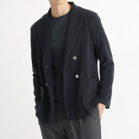 Micro Pile  Cardigan Double Jacket Color: Navy