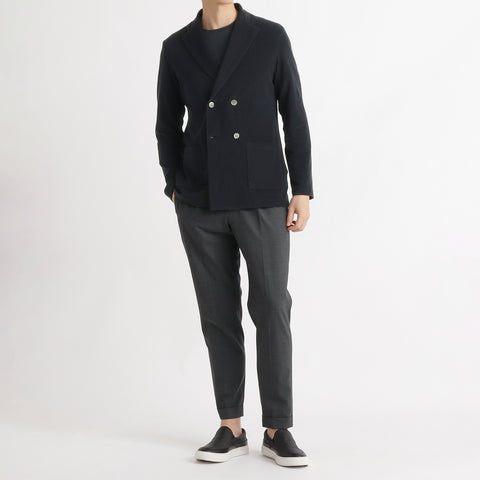 Micro Pile  Cardigan Double Jacket Color: Navy