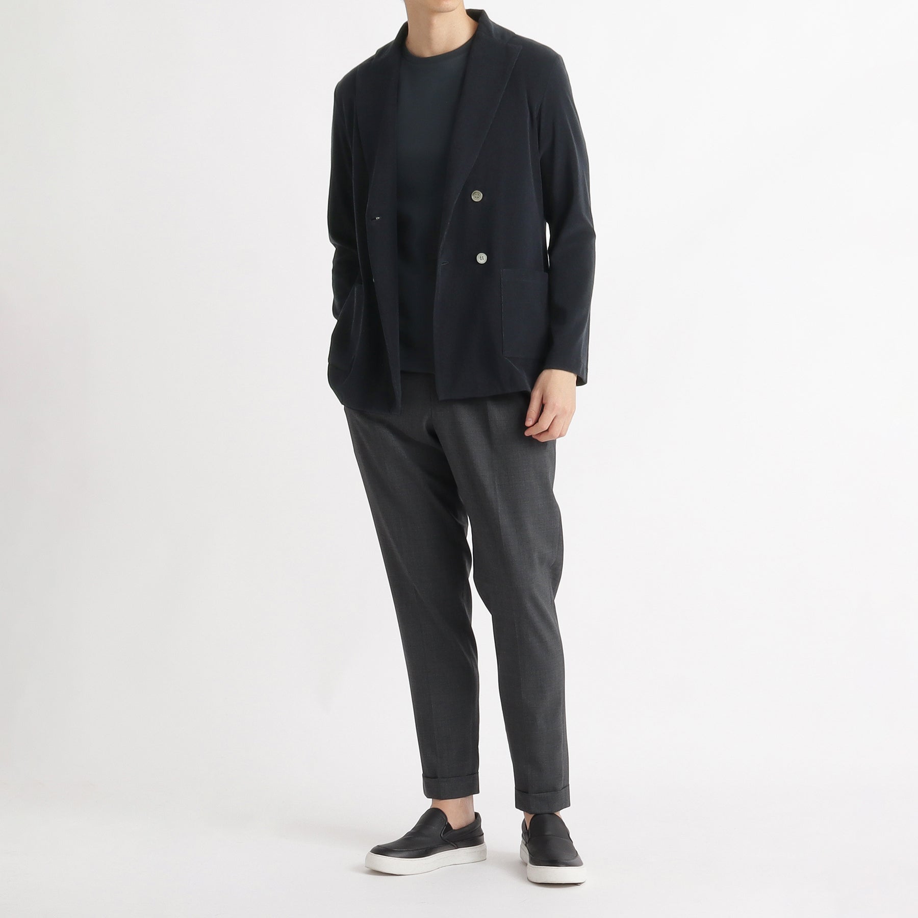 スビンプラチナムマイクロパイル カーディガンダブルジャケット