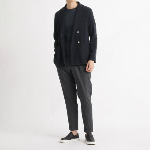Micro Pile  Cardigan Double Jacket Color: Navy