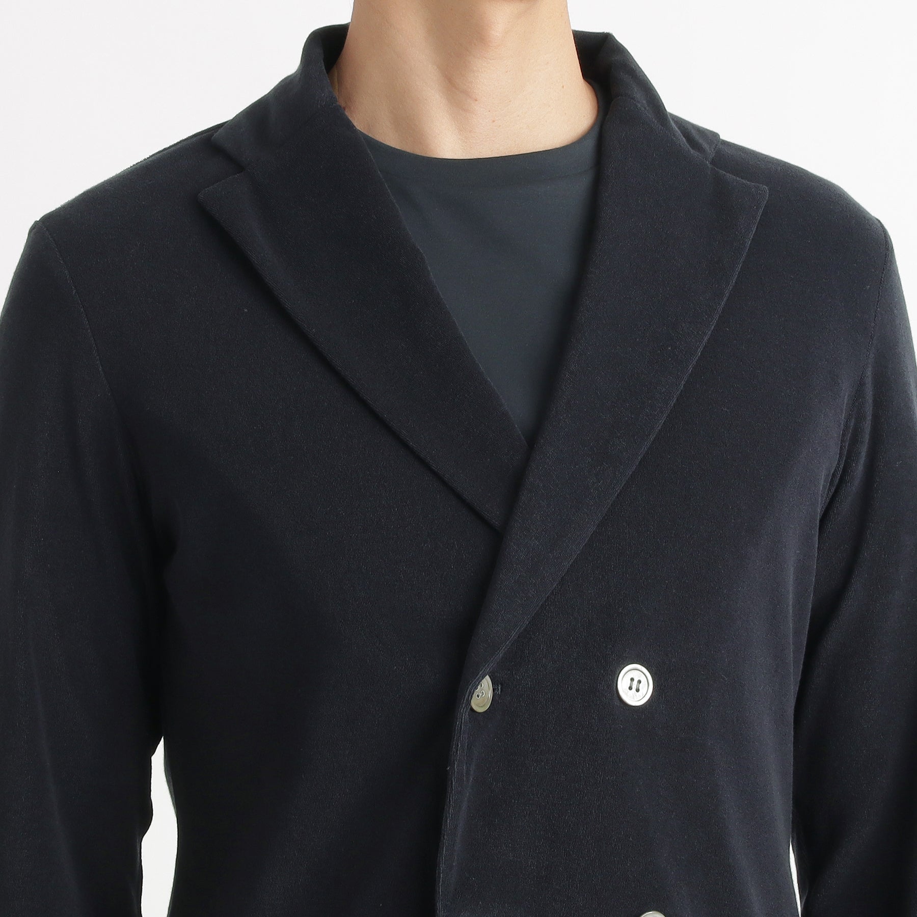 Micro Pile  Cardigan Double Jacket Color: Navy