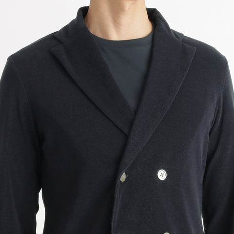Micro Pile  Cardigan Double Jacket Color: Navy