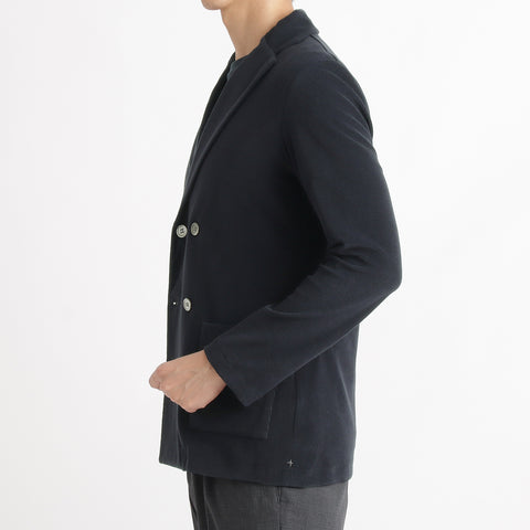 Micro Pile  Cardigan Double Jacket Color: Navy