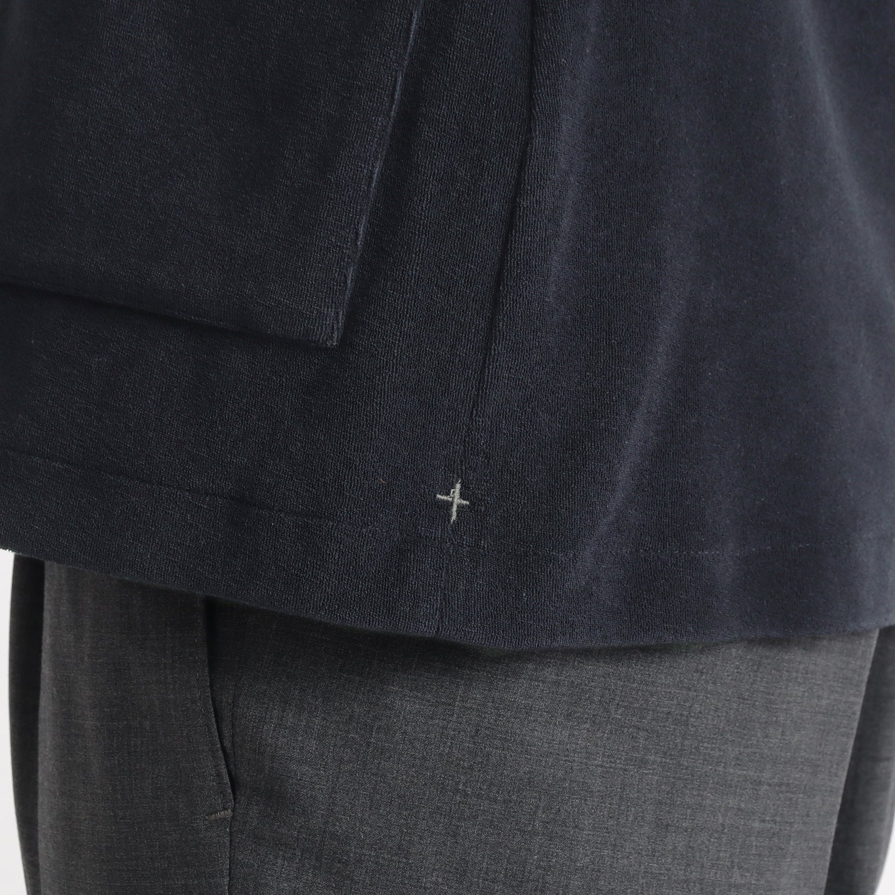 Micro Pile  Cardigan Double Jacket Color: Navy