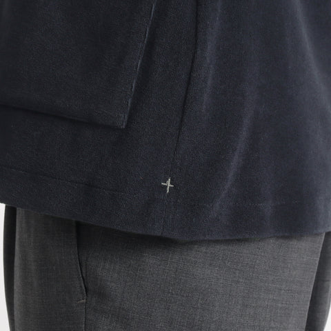Micro Pile  Cardigan Double Jacket Color: Navy
