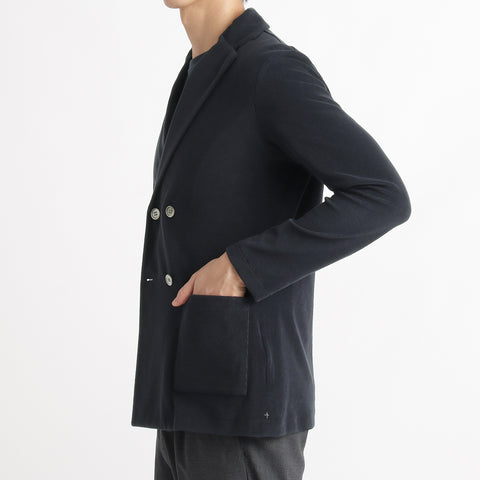 Micro Pile  Cardigan Double Jacket Color: Navy