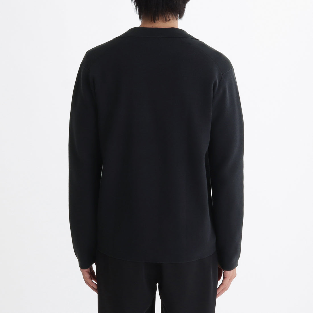 スビンプラチナム&シルク カーディガンニットジャケット ネイビー