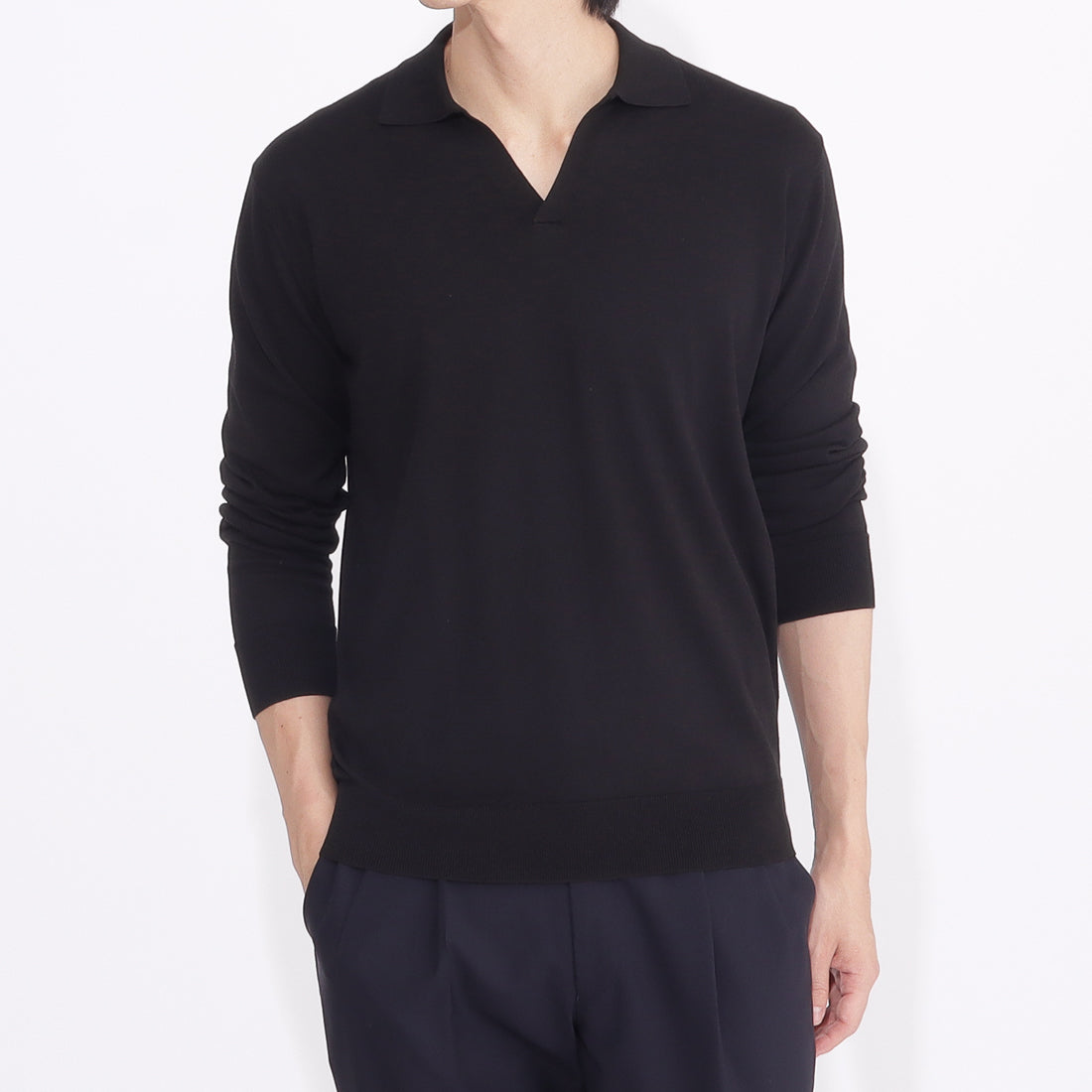 Long Sleeve Skipper Knit Color: Black