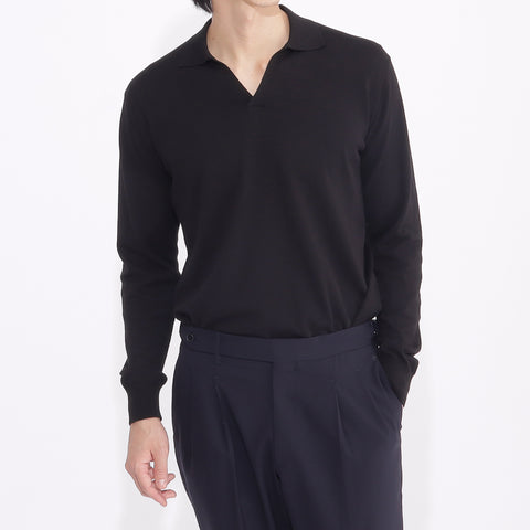 Long Sleeve Skipper Knit Color: Black