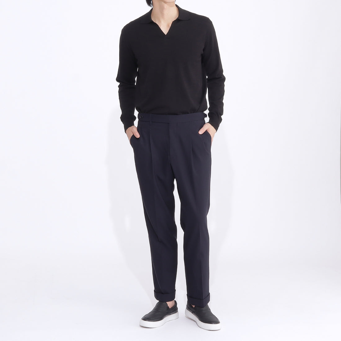 Long Sleeve Skipper Knit Color: Black