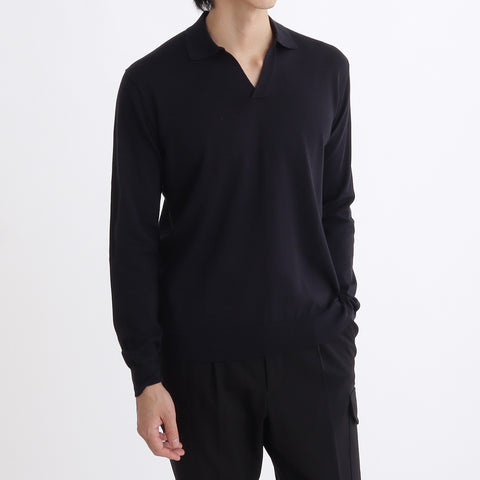 Long Sleeve Skipper Knit  Color: Navy
