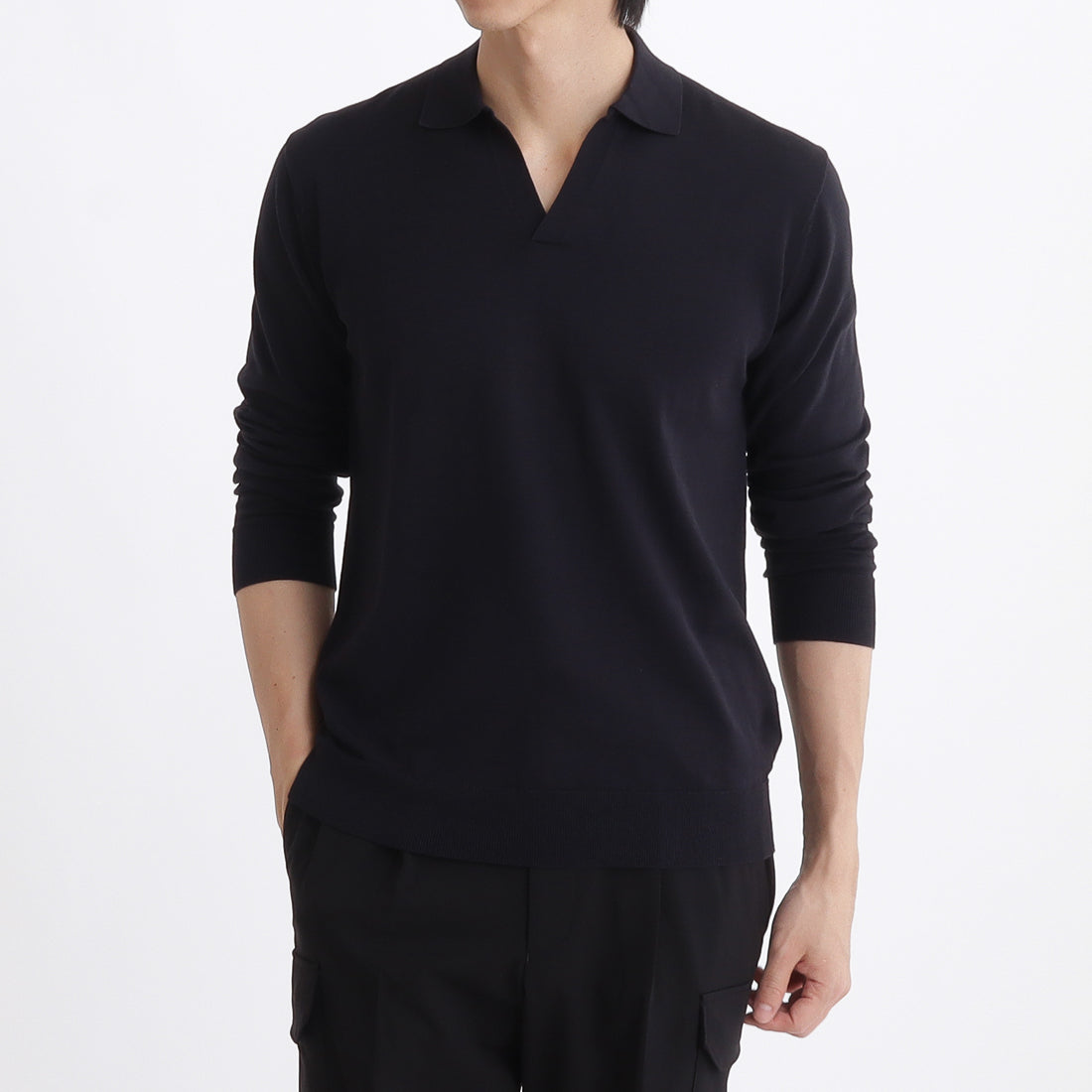 Long Sleeve Skipper Knit  Color: Navy