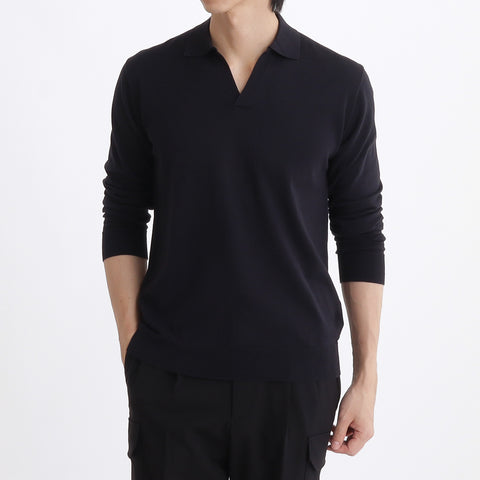 Long Sleeve Skipper Knit  Color: Navy