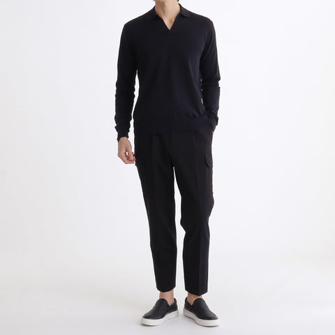 Long Sleeve Skipper Knit  Color: Navy