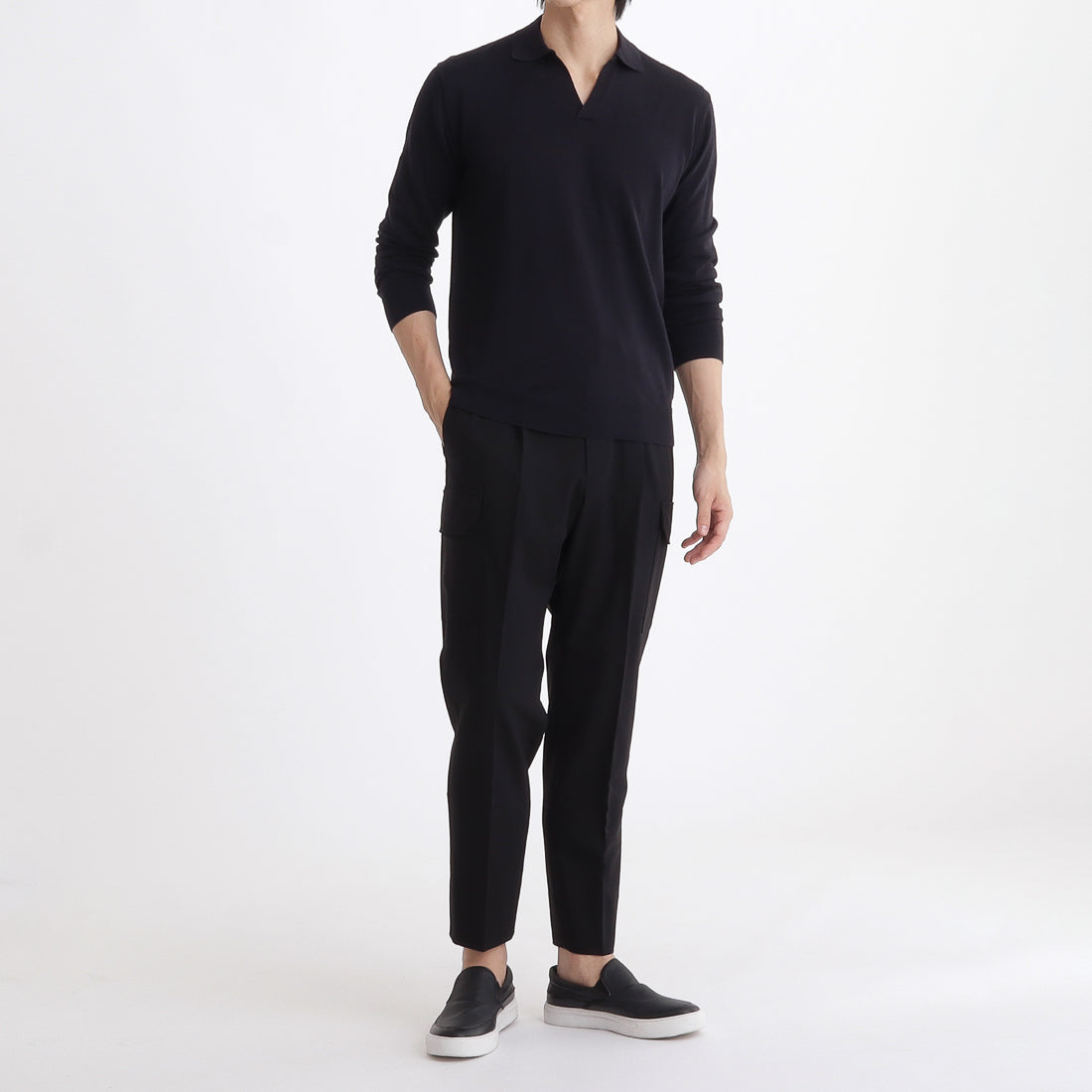 Long Sleeve Skipper Knit  Color: Navy