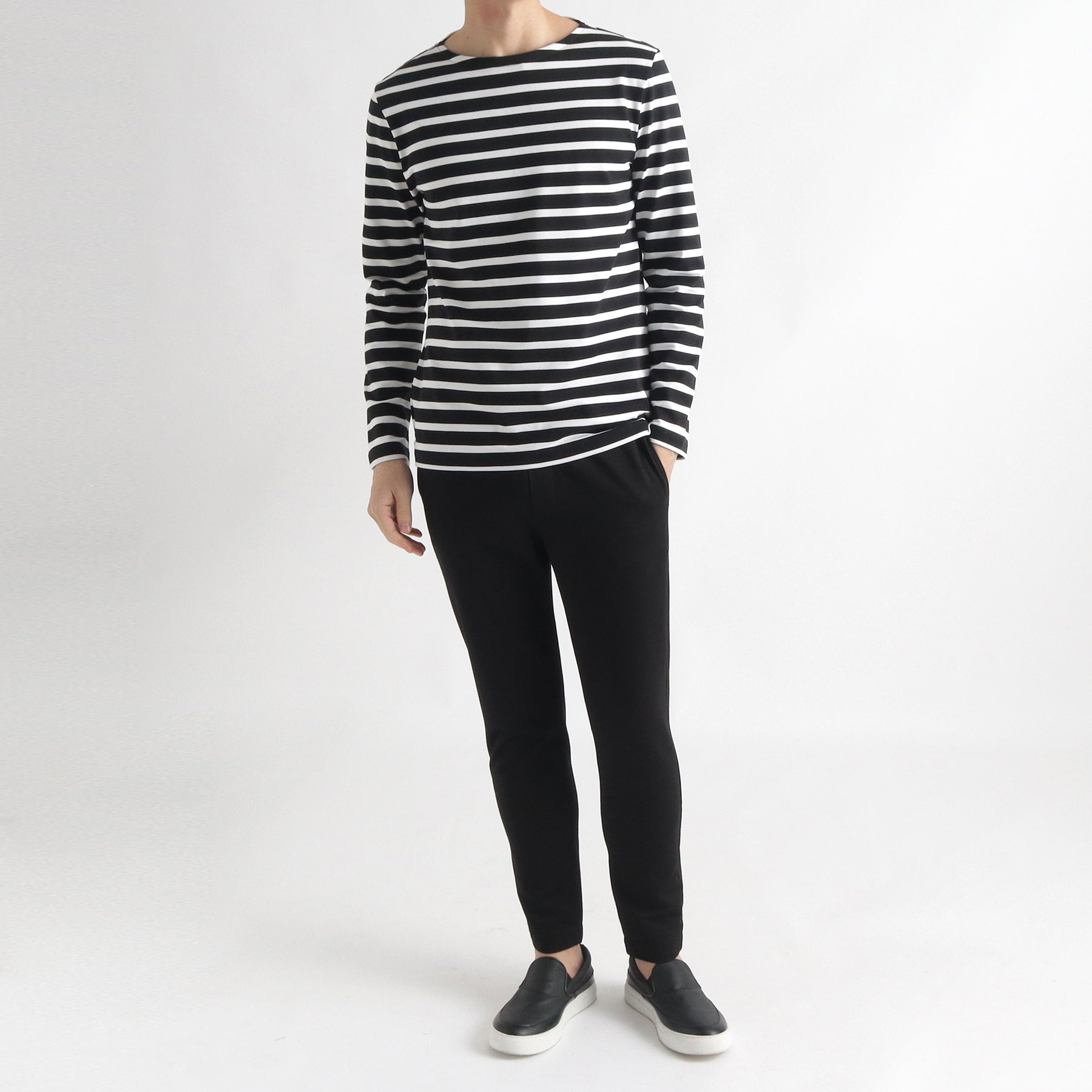 OUTIL バスクシャツ　リネン　ブラック OUTIL バスクシャツ リネン ブラック OUTIL[ウティ] Tricot Habas